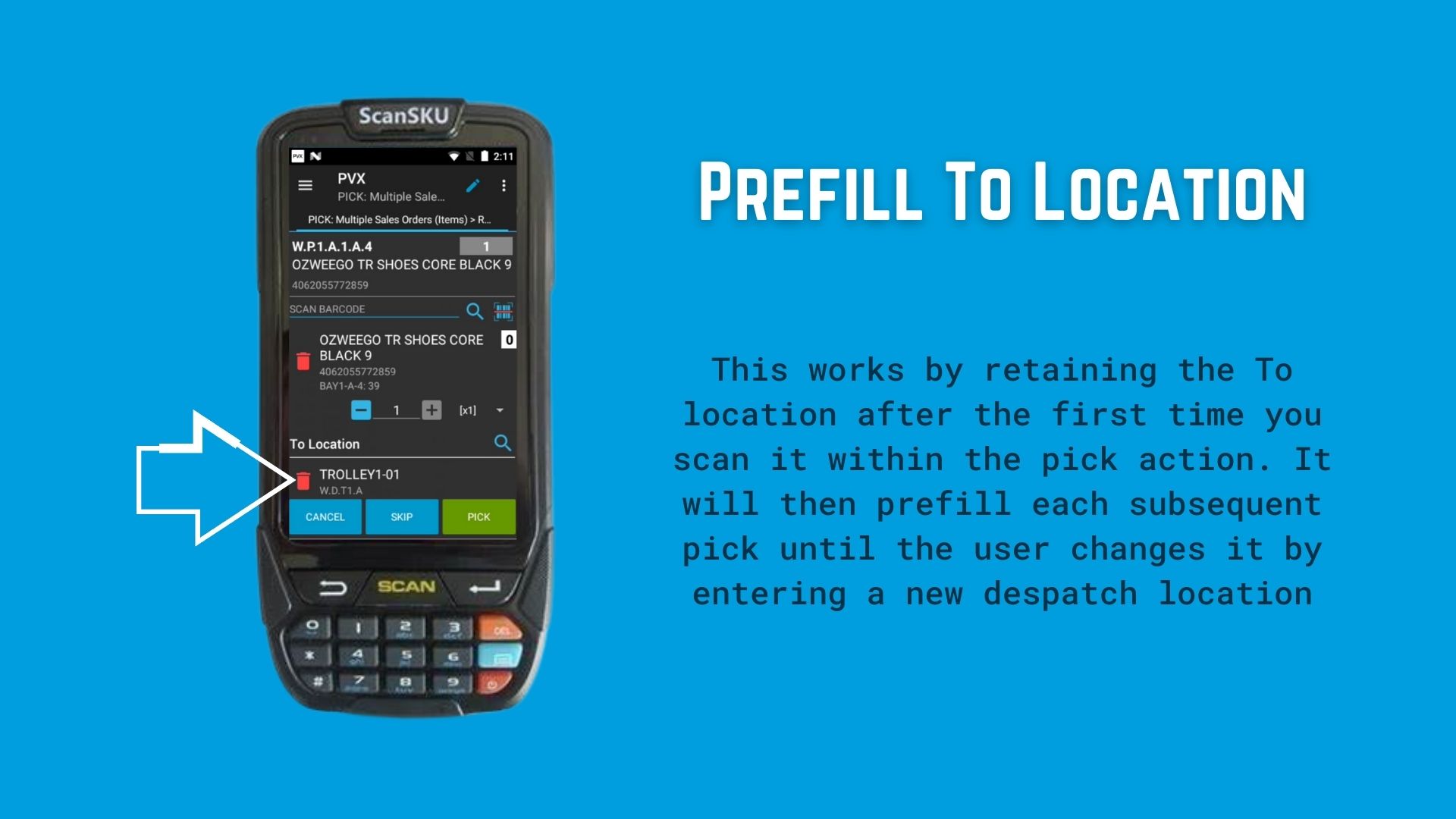 prefill to location