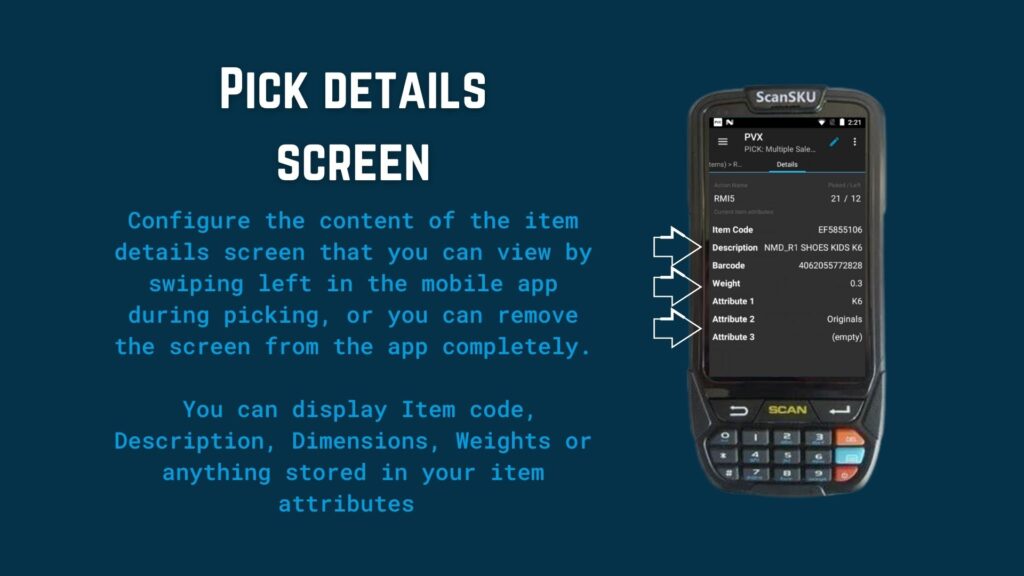 pick details screen